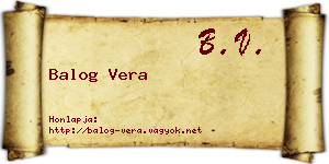 Balog Vera névjegykártya