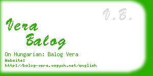 vera balog business card